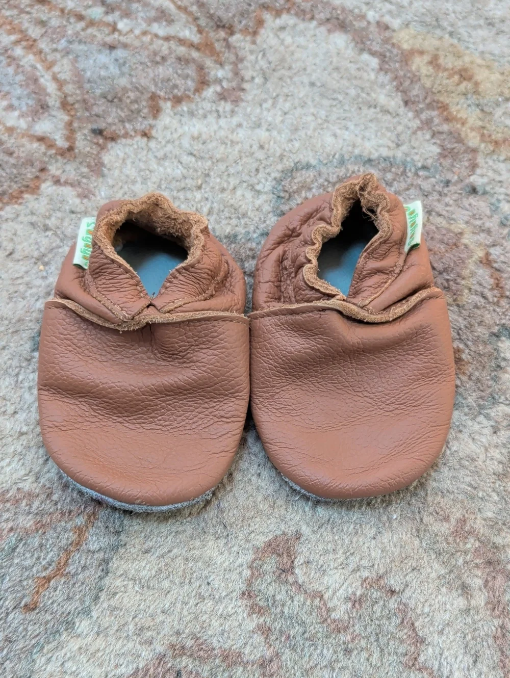 Sayoyo Kids Soft Leather Moccasin Slip-Ons in Brown